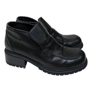 Vintage 90s Unlisted Chunky Heeled Black Ankle Boots